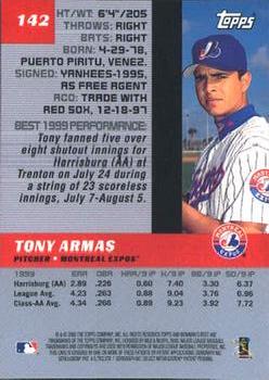 2000 Bowman's Best #142 Tony Armas Back