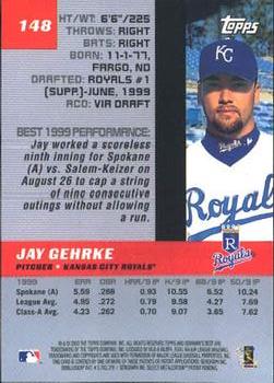 2000 Bowman's Best #148 Jay Gehrke Back