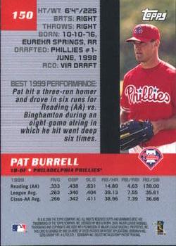 2000 Bowman's Best #150 Pat Burrell Back