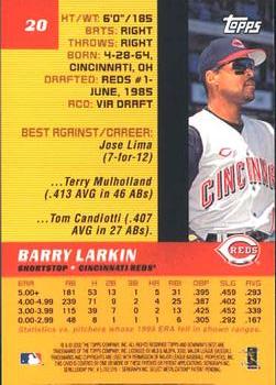 2000 Bowman's Best #20 Barry Larkin Back