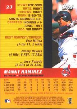 2000 Bowman's Best #23 Manny Ramirez Back