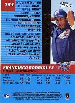 2000 Bowman's Best #154 Francisco Rodriguez Back