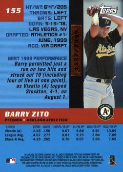 2000 Bowman's Best #155 Barry Zito Back