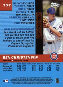 2000 Bowman's Best #157 Ben Christensen Back