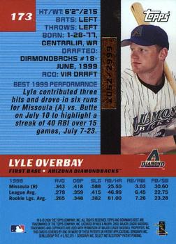 2000 Bowman's Best #173 Lyle Overbay Back