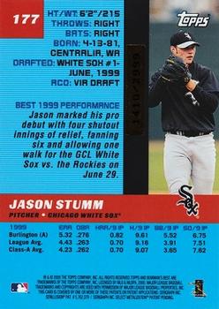 2000 Bowman's Best #177 Jason Stumm Back