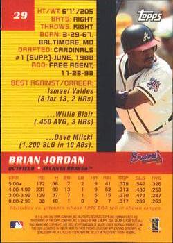2000 Bowman's Best #29 Brian Jordan Back