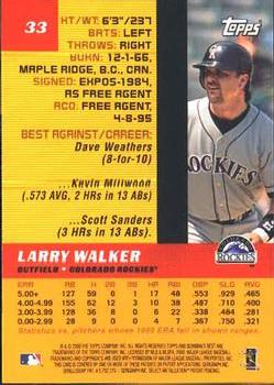 2000 Bowman's Best #33 Larry Walker Back