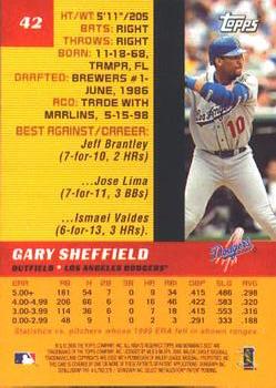 2000 Bowman's Best #42 Gary Sheffield Back
