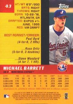 2000 Bowman's Best #43 Michael Barrett Back