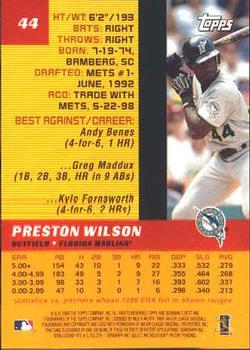 2000 Bowman's Best #44 Preston Wilson Back