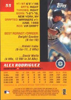 2000 Bowman's Best #55 Alex Rodriguez Back