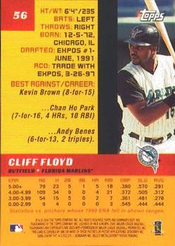 2000 Bowman's Best #56 Cliff Floyd Back