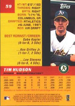 2000 Bowman's Best #59 Tim Hudson Back