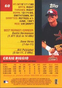 2000 Bowman's Best #60 Craig Biggio Back