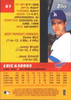 2000 Bowman's Best #61 Eric Karros Back