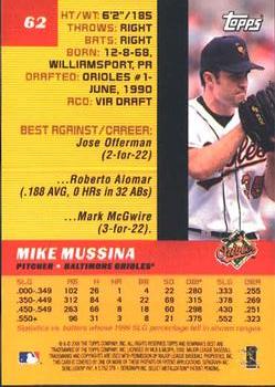 2000 Bowman's Best #62 Mike Mussina Back