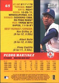 2000 Bowman's Best #65 Pedro Martinez Back