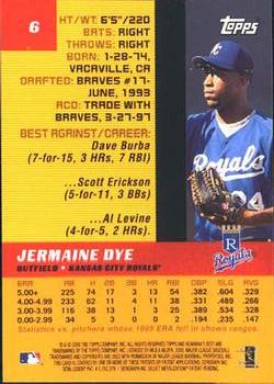2000 Bowman's Best #6 Jermaine Dye Back