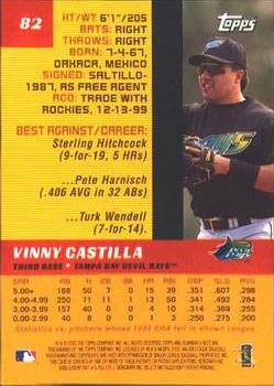2000 Bowman's Best #82 Vinny Castilla Back