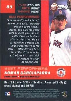 2000 Bowman's Best #89 Nomar Garciaparra Back