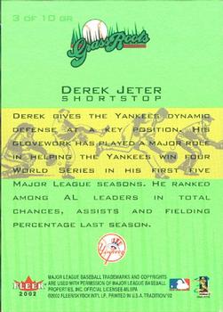 2002 Fleer Tradition - Grass Roots #3 GR Derek Jeter  Back