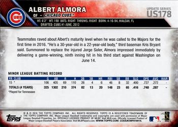 2016 Topps Update - Rainbow Foil #US178 Albert Almora Back