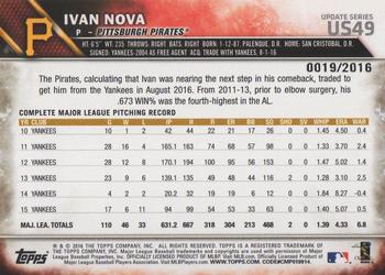 2016 Topps Update - Gold #US49 Ivan Nova Back