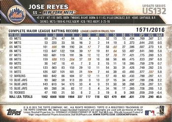 2016 Topps Update - Gold #US132 Jose Reyes Back