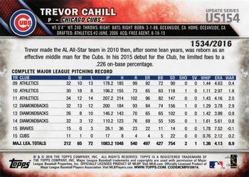 2016 Topps Update - Gold #US154 Trevor Cahill Back