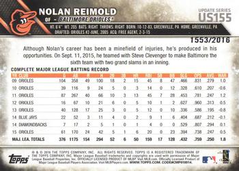 2016 Topps Update - Gold #US155 Nolan Reimold Back
