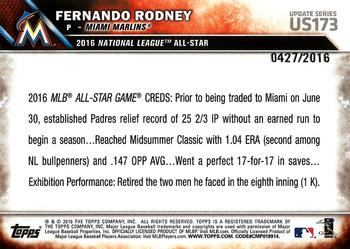 2016 Topps Update - Gold #US173 Fernando Rodney Back