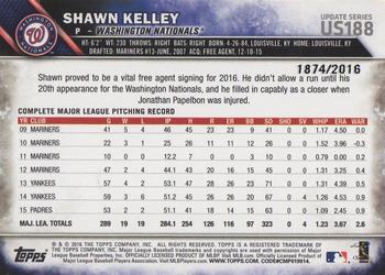 2016 Topps Update - Gold #US188 Shawn Kelley Back