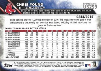 2016 Topps Update - Gold #US259 Chris Young Back