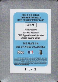 2016 Topps Update - Printing Plates Cyan #US174 Starlin Castro Back