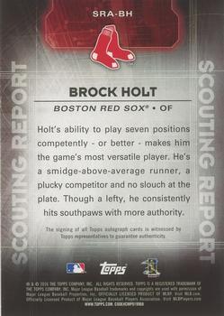 2016 Topps Update - Scouting Report Autographs #SRA-BH Brock Holt Back