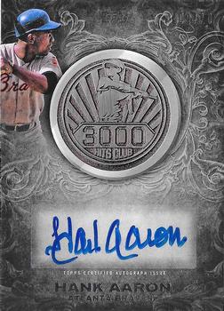 2016 Topps Update - 3000 Hits Club Medallions Autographs #3000MA-HA Hank Aaron Front