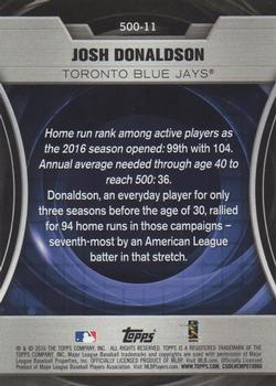 2016 Topps Update - 500 HR Futures Club Silver #500-11 Josh Donaldson Back