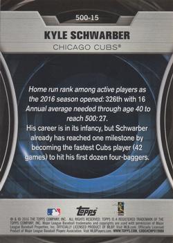 2016 Topps Update - 500 HR Futures Club Silver #500-15 Kyle Schwarber Back