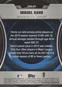 2016 Topps Update - 500 HR Futures Club Silver #500-20 Miguel Sano Back