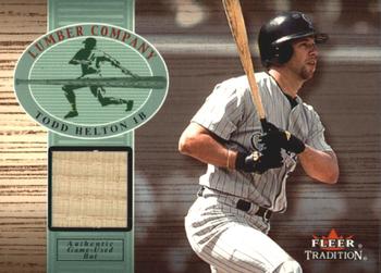 2002 Fleer Tradition - Lumber Company Game Bat #NNO Todd Helton  Front