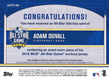 2016 Topps Update - All-Star Stitches #ASTIT-AD Adam Duvall Back