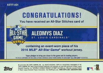 2016 Topps Update - All-Star Stitches #ASTIT-ADI Aledmys Diaz Back
