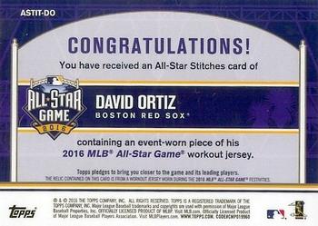 2016 Topps Update - All-Star Stitches #ASTIT-DO David Ortiz Back