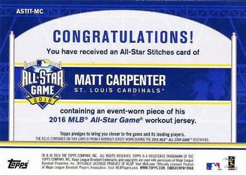2016 Topps Update - All-Star Stitches #ASTIT-MC Matt Carpenter Back