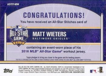 2016 Topps Update - All-Star Stitches #ASTIT-MW Matt Wieters Back