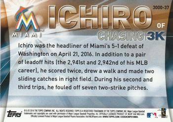 2016 Topps Update - Chasing 3K #3000-37 Ichiro Back