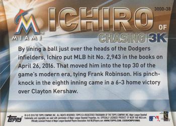 2016 Topps Update - Chasing 3K #3000-38 Ichiro Back