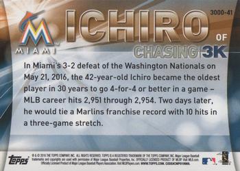 2016 Topps Update - Chasing 3K #3000-41 Ichiro Back