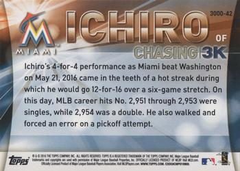 2016 Topps Update - Chasing 3K #3000-42 Ichiro Back